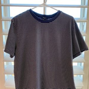 Mens Blue and White Striped Shirt